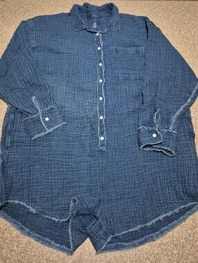 Womens Aerie Oversized Denim Romper Size Xs.